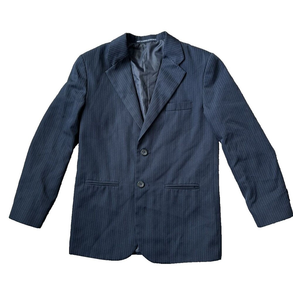 Dockers Boys Size 12 Regular Navy Blue Pinstripe Suit Blazer Jacket